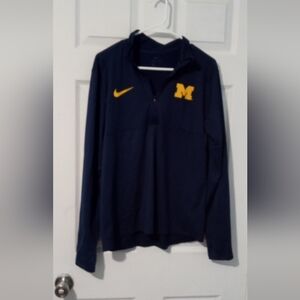 Nike Men's Navy Pullover with Yellow Michigan 'M'
